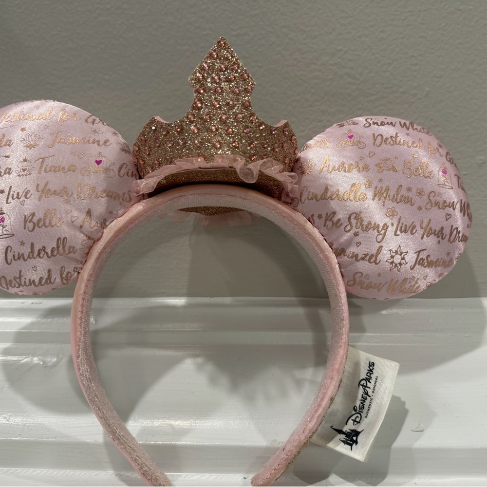 Disney Pink and Gold Princess Micke/Minnie Ear Headband
